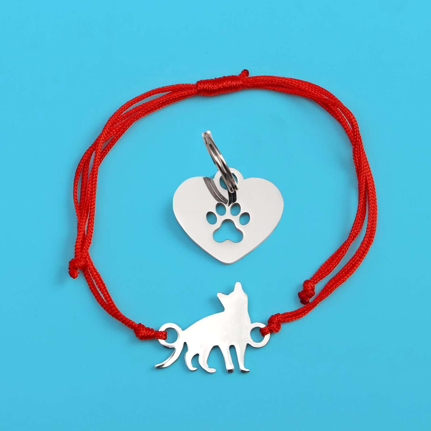 Набор Пушистое счастье Подвес для кошки и браслет на руку «Тайская кошка» - фото 1
