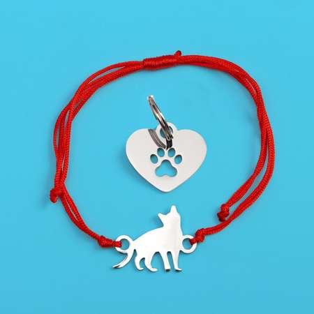 Набор Пушистое счастье Подвес для кошки и браслет на руку «Тайская кошка»