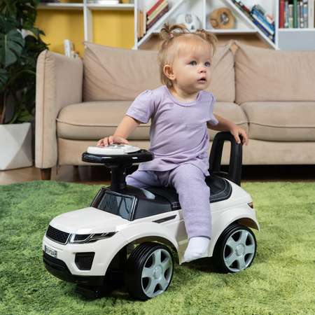 Каталка BabyCare Sport car кожаное сиденье розовый