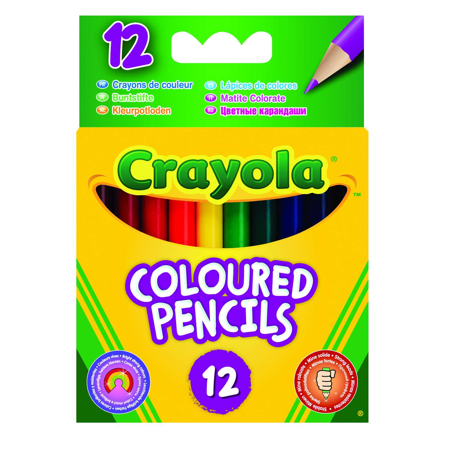 Карандаши цветные Crayola короткие 12 шт - фото 1