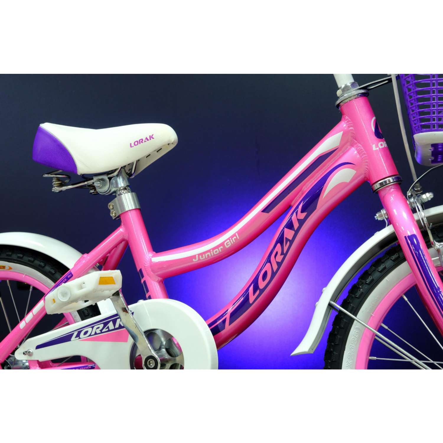Велосипед детский Lorak junior 16 girl розовый/фиолетовый - фото 3