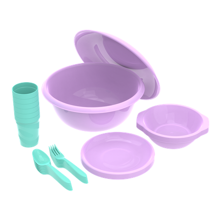 Набор посуды для пикника Альт-Пласт на 6 персон из 32 предметов