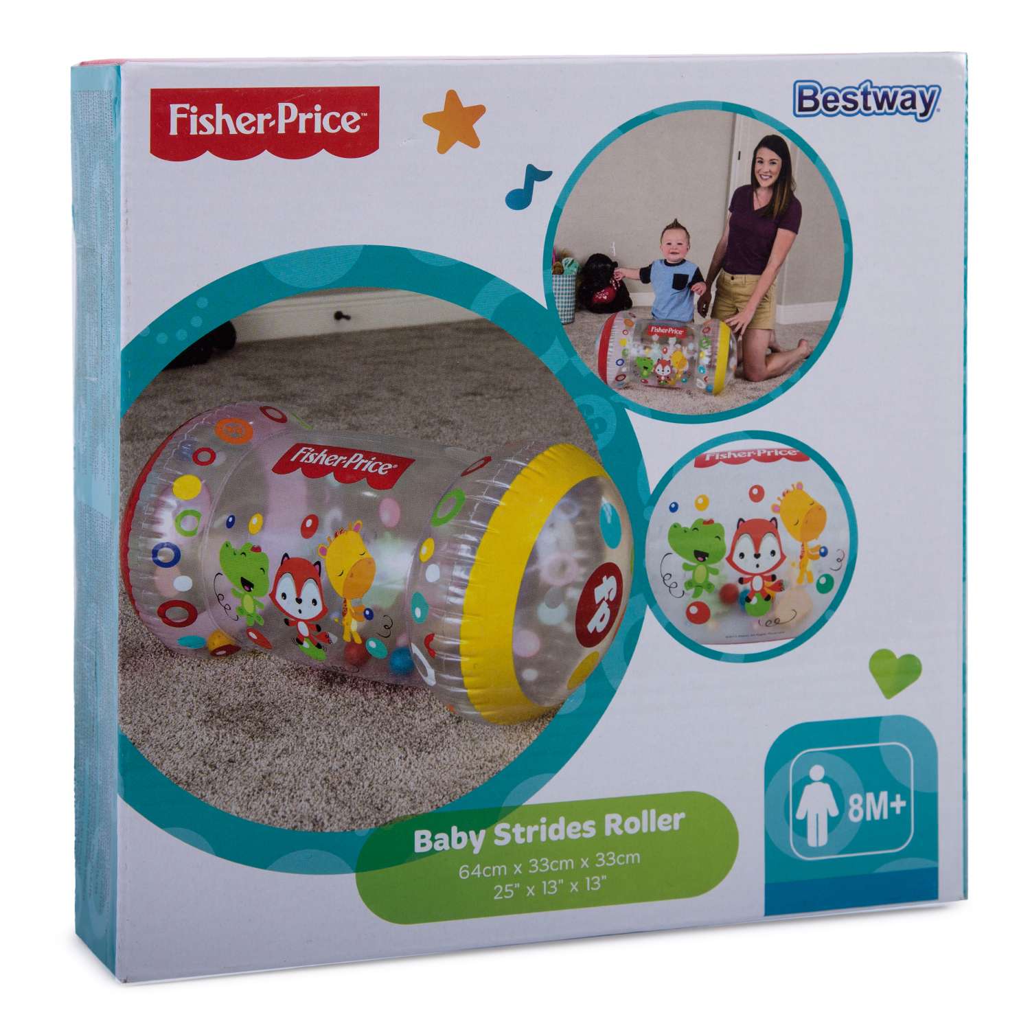 Надувной валик Bestway Fisher Price 64х33х33 см - фото 7