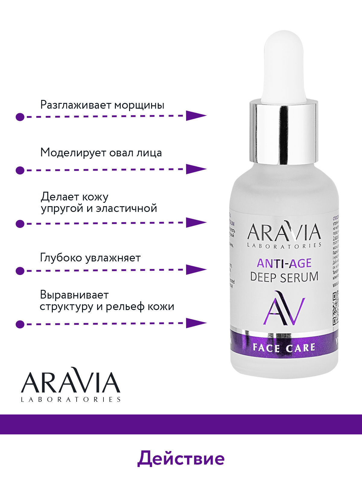 Сыворотка для лица ARAVIA Laboratories Омолаживающая с пептидами ANTI-AGE DEEP SERUM 30мл - фото 4