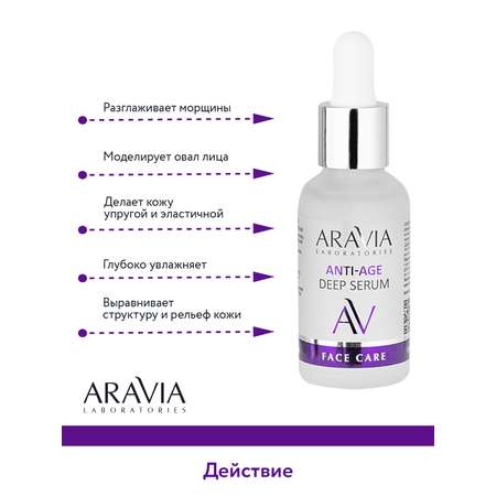 Сыворотка для лица ARAVIA Laboratories Омолаживающая с пептидами ANTI-AGE DEEP SERUM 30мл