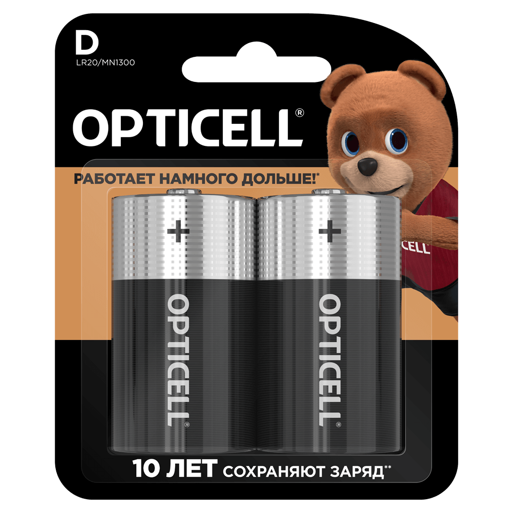 Батарейка OPTICELL Basic D 2шт - фото 1