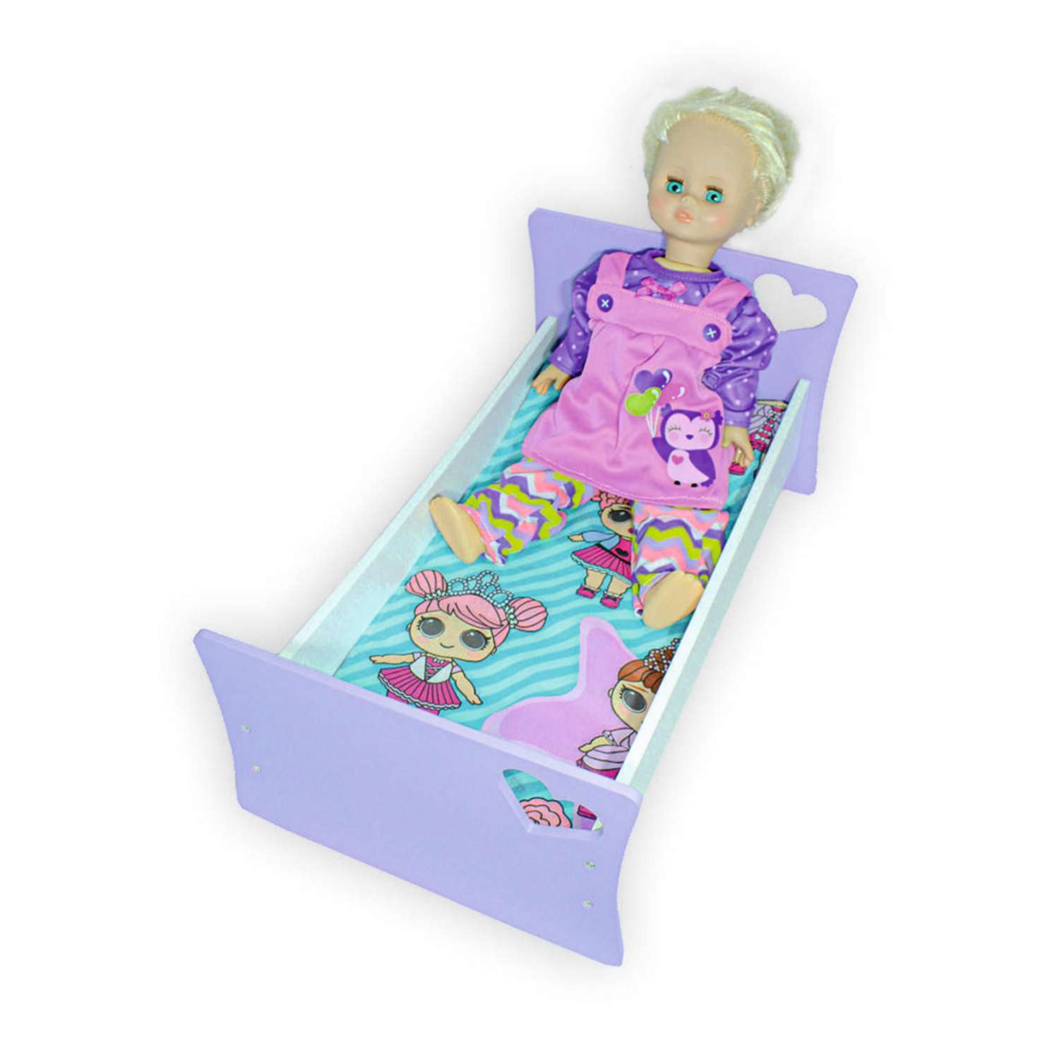 Мебель для кукол ViromToys Кроватка фиолетовая Кд0031 - фото 2