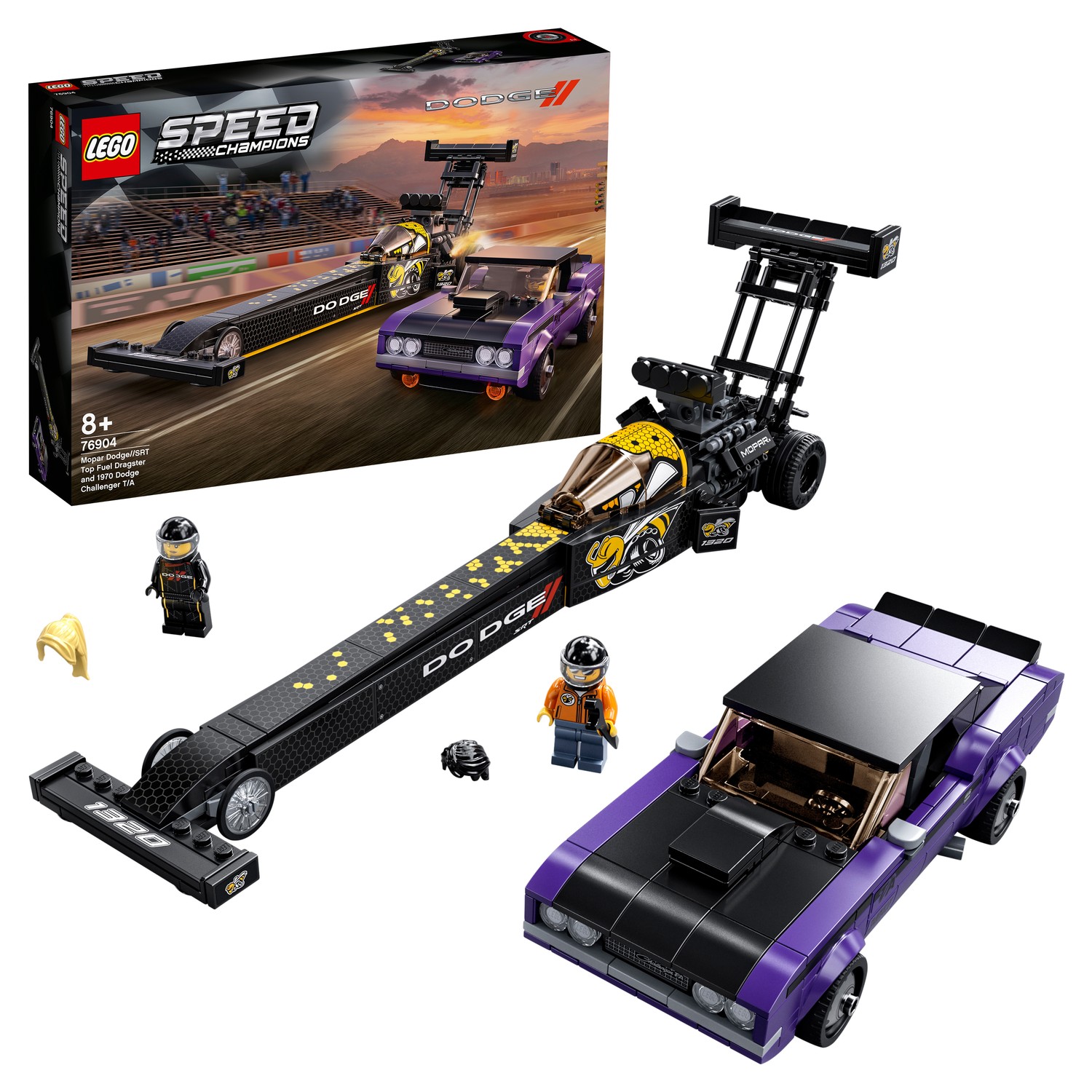 Конструктор LEGO Speed Champions Mopar Dodge//SRT Top Fuel Dragster and 1970 Dodge Challenger T/A 76904 - фото 1