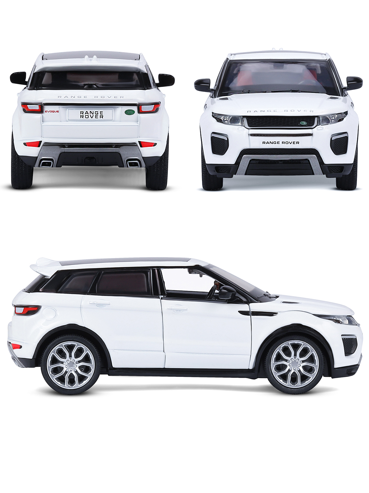 Машинка металлическая АВТОпанорама игрушка детская Range Rover Evoque 1:32 белый JB1251329 - фото 4