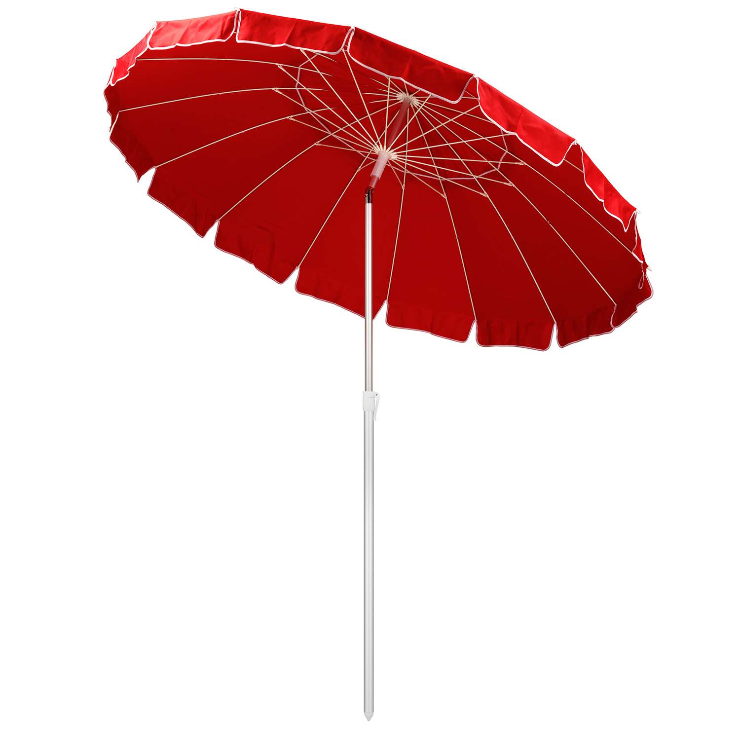Зонт пляжный BABY STYLE большой с клапаном и наклоном 2.5 м ткань наклон в чехле красный - фото 3