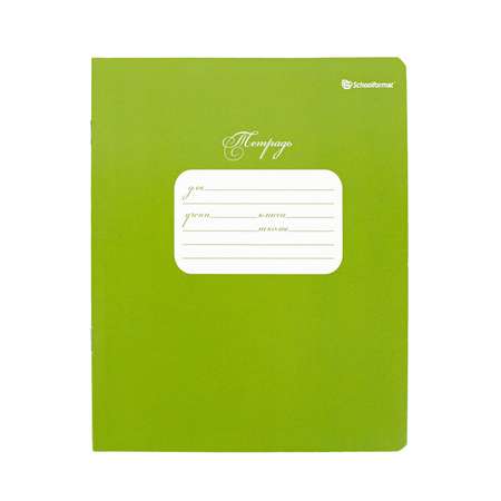 Тетрадь SCHOOLFORMAT 12 листов клетка Зеленая мелованный картон ВД-лак