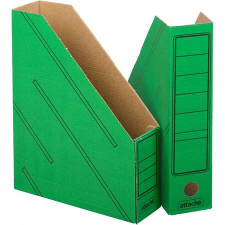 Вертикальный накопитель Attache 75мм сборный зеленый 3 упаковки по 2 штуки