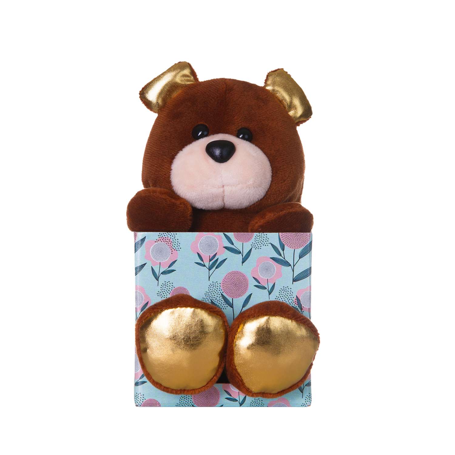 Мягкая игрушка МАЛЬВИНА Медведь 17 см коричневый - фото 1