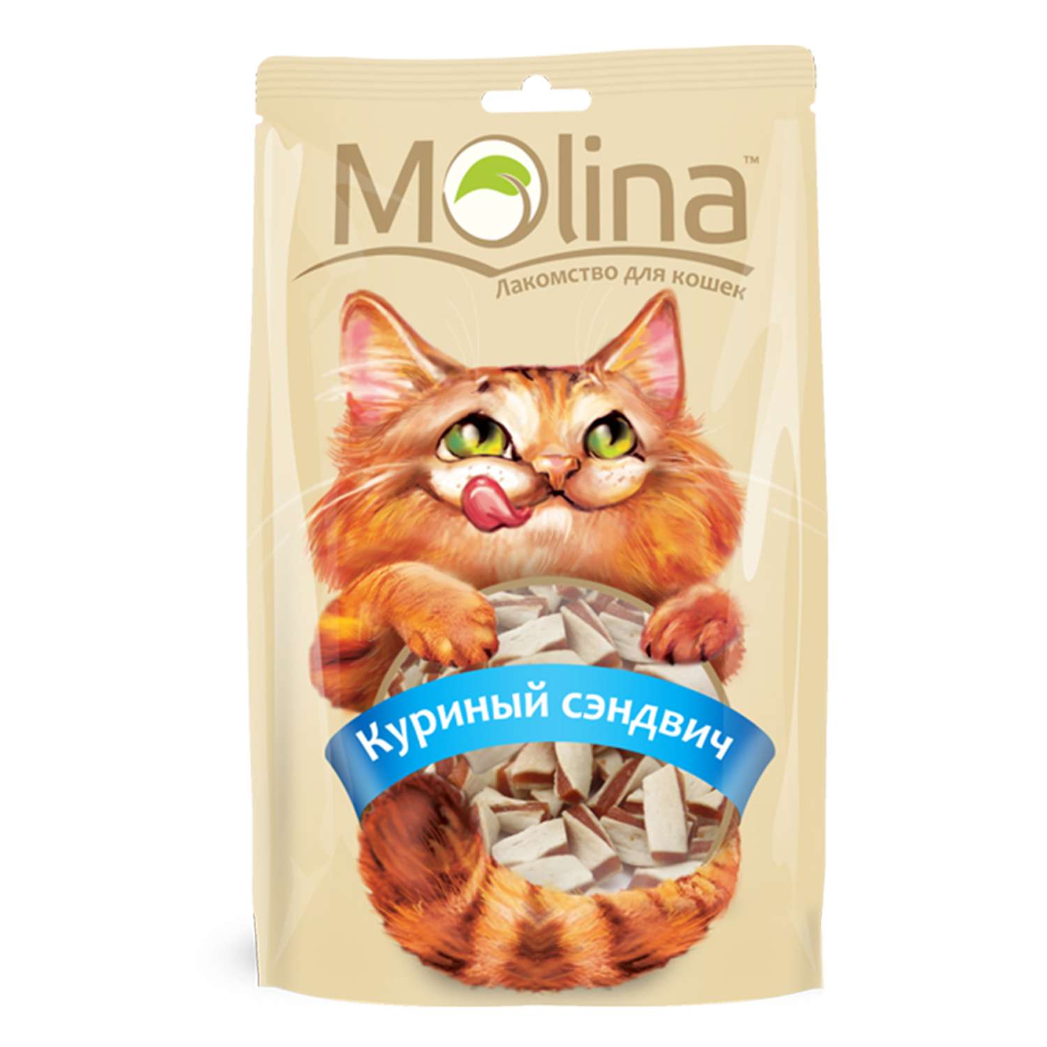 Лакомство для кошек Molina куриный сэндвич 80г - фото 1