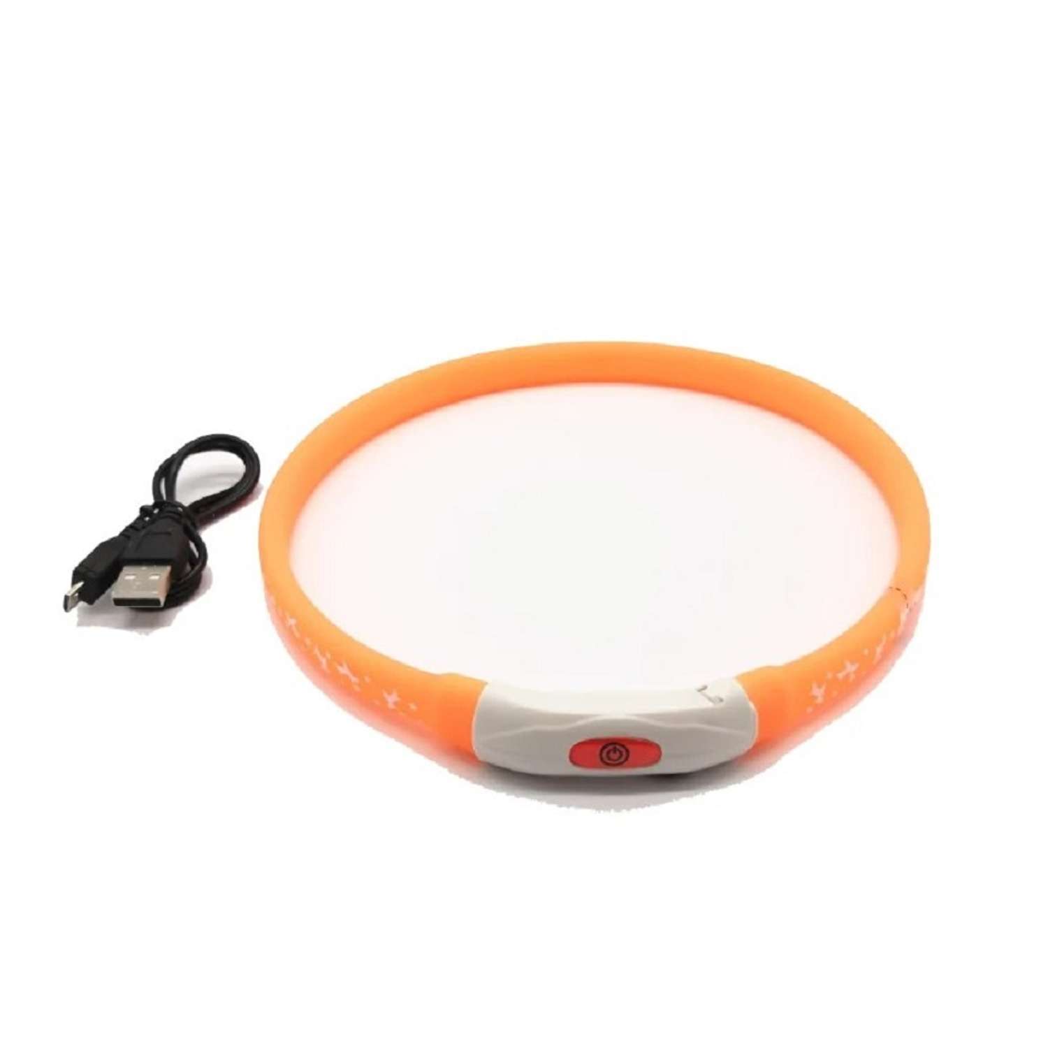 Ошейник для собак ZDK ZooWell со светодиодами оранжевый 40 см - фото 1