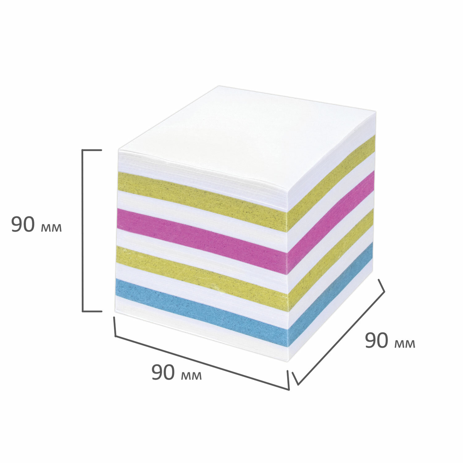 Блок бумажный Staff для записей и заметок непроклеенный куб 9х9х9 см цветной - фото 8