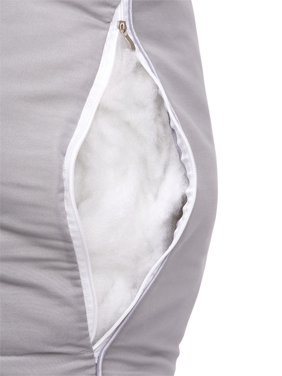 Подушка для сна LUCKY 48x70 см искусственный Лебяжий пух серый с серым кантом R000003 - фото 3