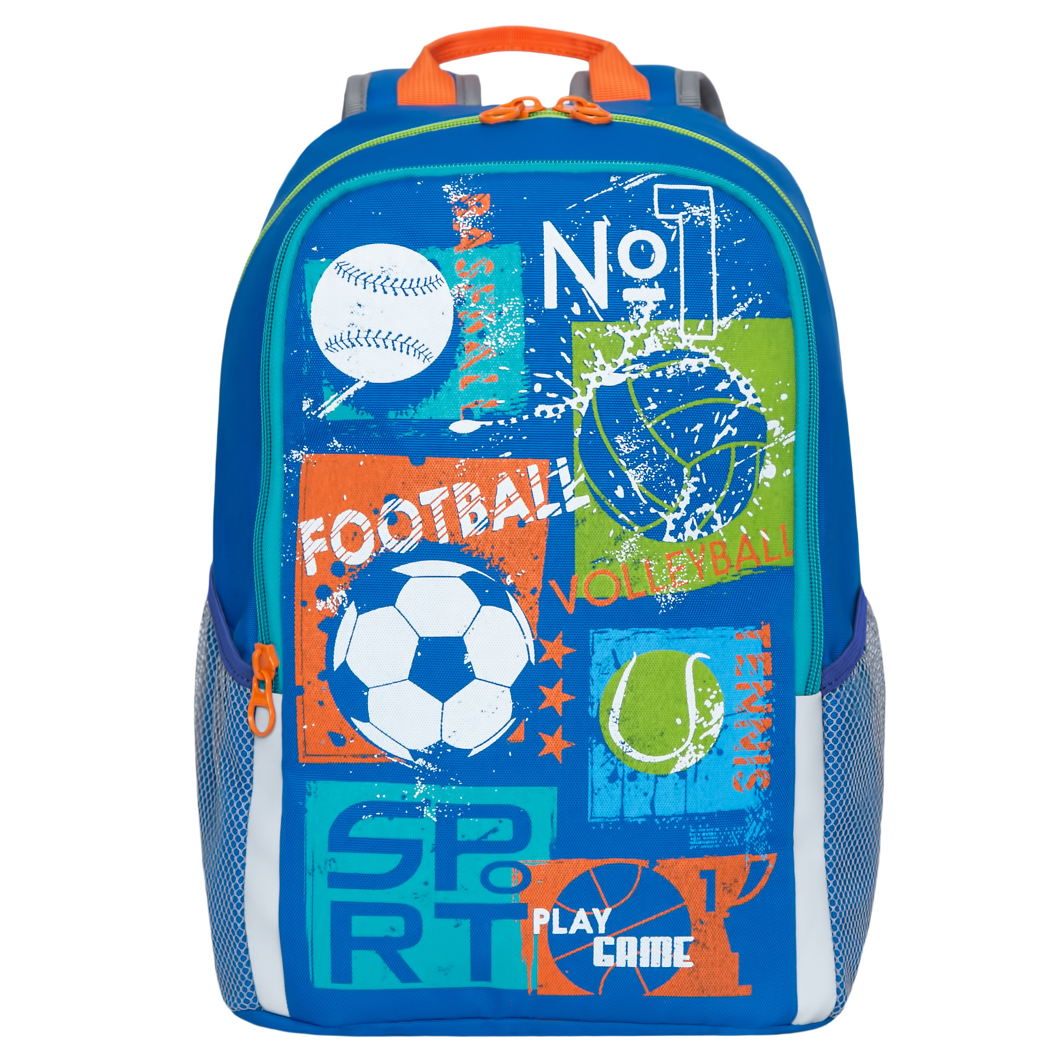 Рюкзак школьный Grizzly Футбол Синий - фото 1