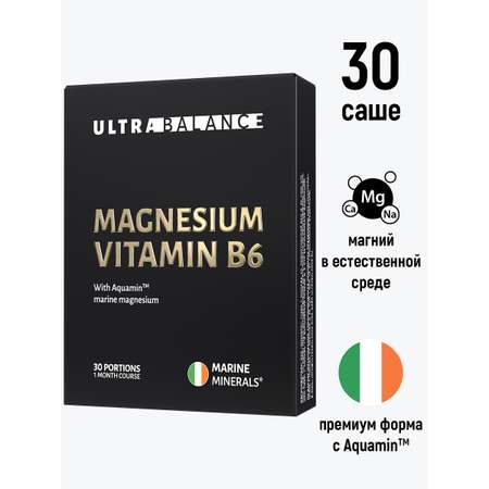 Магний витамин В6 UltraBalance антистресс успокоительное премиум с аквамином 30 саше