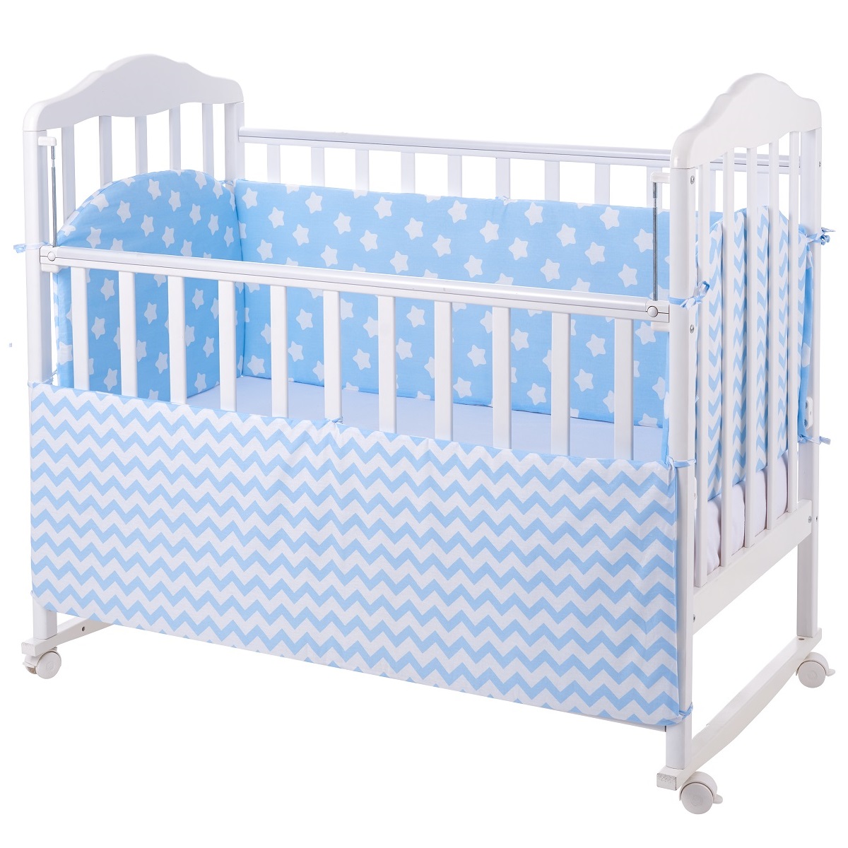 Бортики в кроватку Lemony kids Stars голубой 4 части MN-501 - фото 1