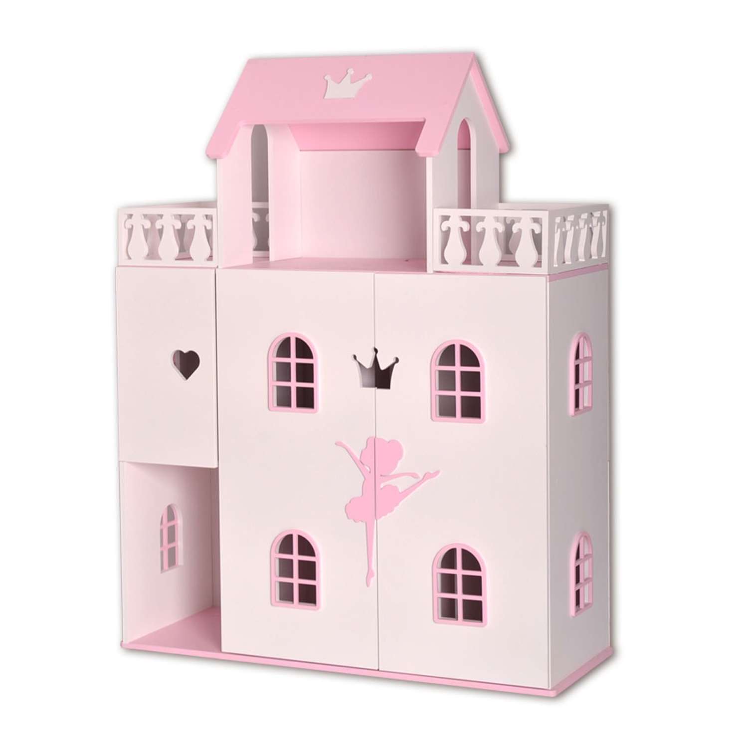 Кукольный дом Pema kids бело-розовый МДФ БалеринаДом - фото 1