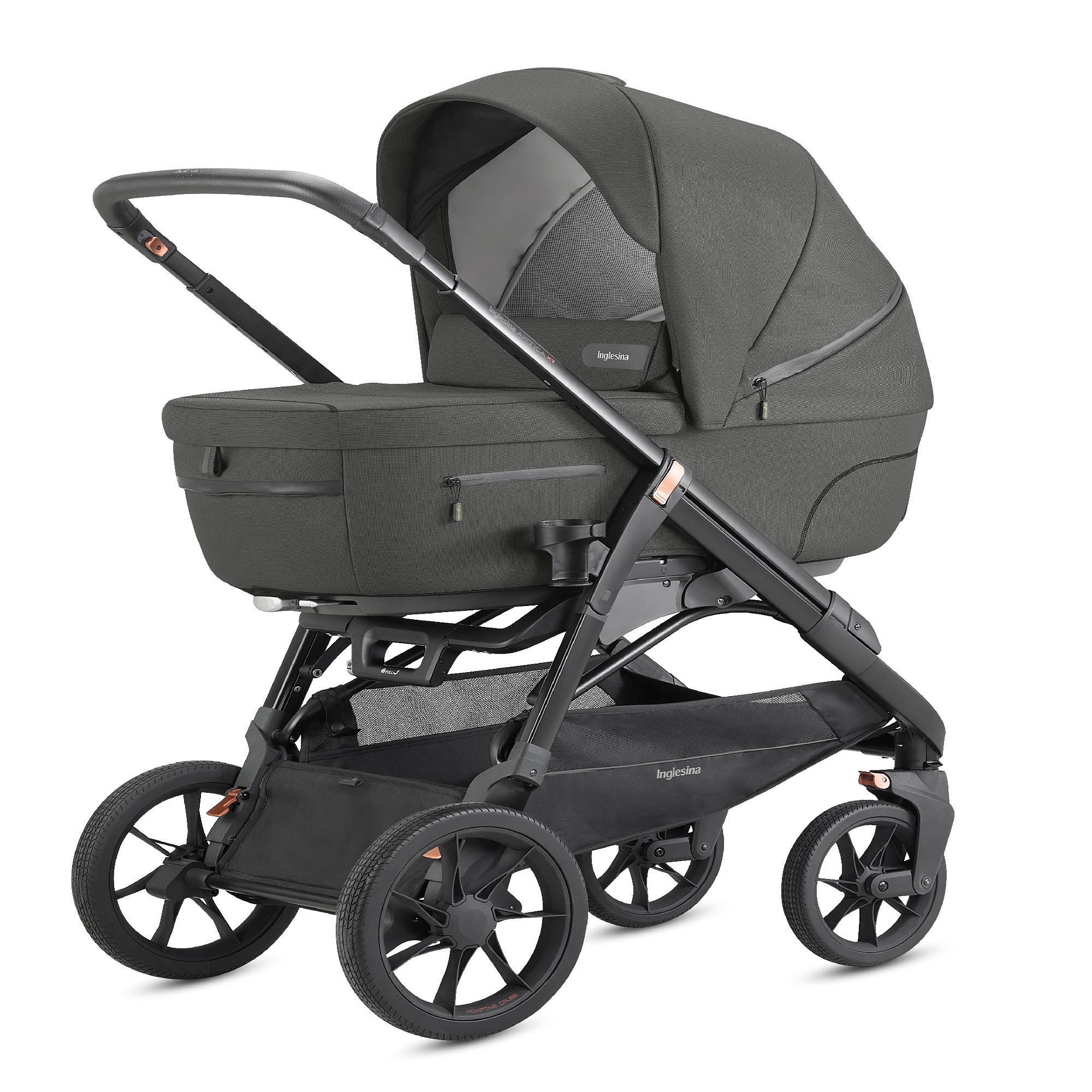 Коляска 3в1 Inglesina Aptica Quattro Charcoal Grey - фото 1