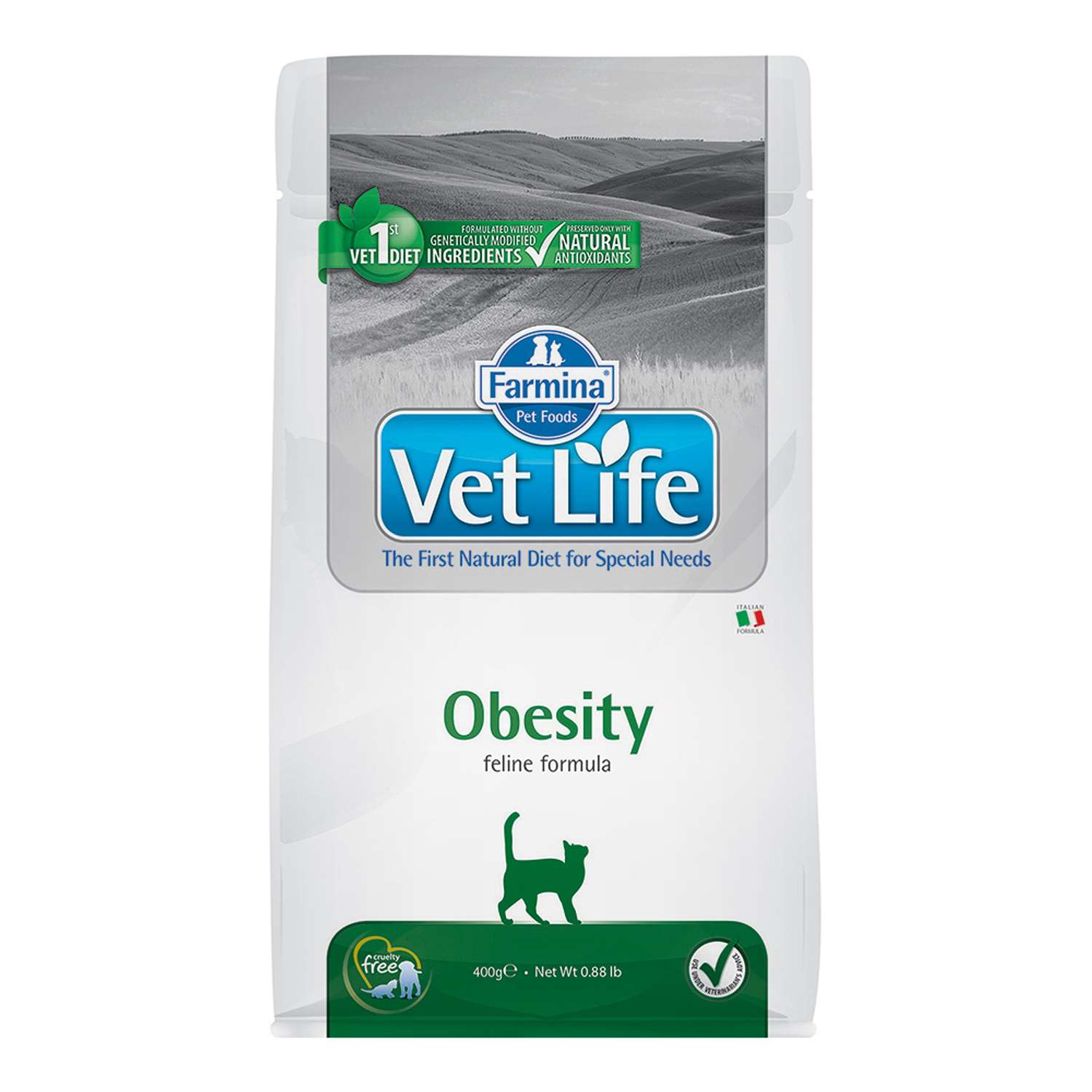 Корм сухой для кошек Farmina VetLife 400г страдающих ожирением - фото 1