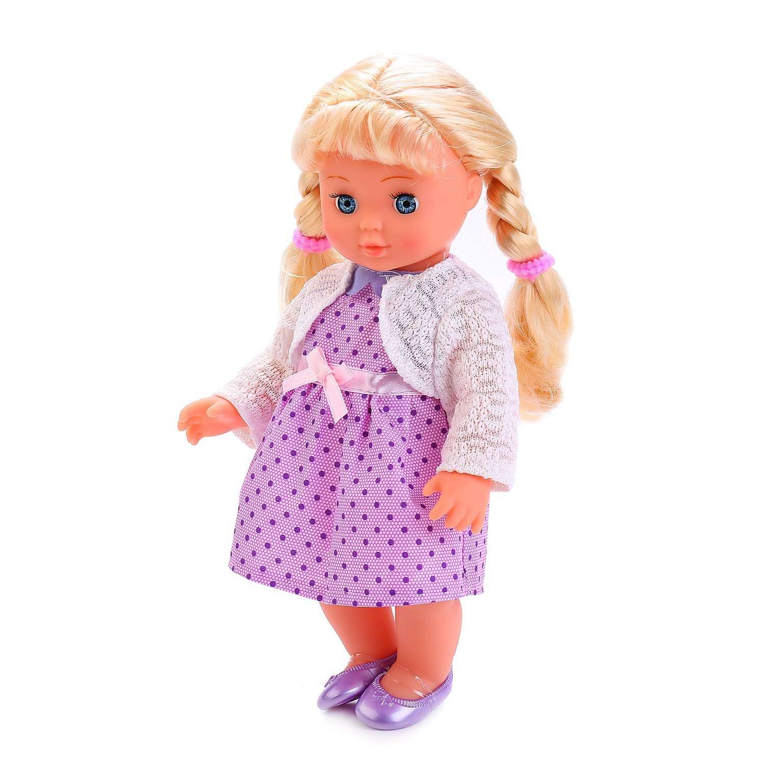 Кукла Карапуз озвученная, стихи и песни А.Барто, 25 см Фиолетовое платье 214793 - фото 3