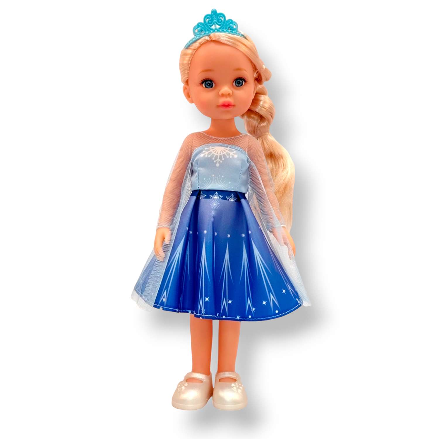 Кукла Эльза SHARKTOYS в платье с короной высота 32 см коллекция холодное сердце 22200012 - фото 1