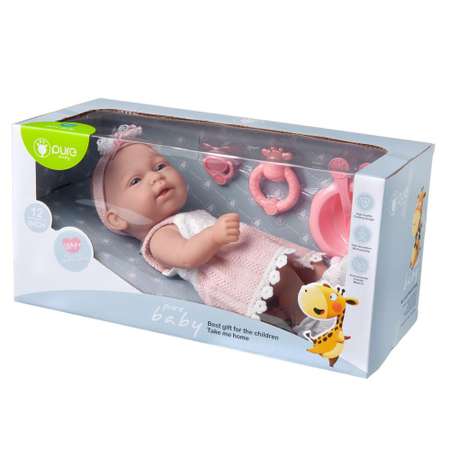 Кукла-пупс Junfa Pure Baby 30см в розовом платье с аксессуарами