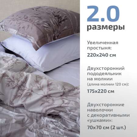 Комплект постельного белья MCotton Помпео 2-спальный макси микро-сатин 6176-1+6170а-1