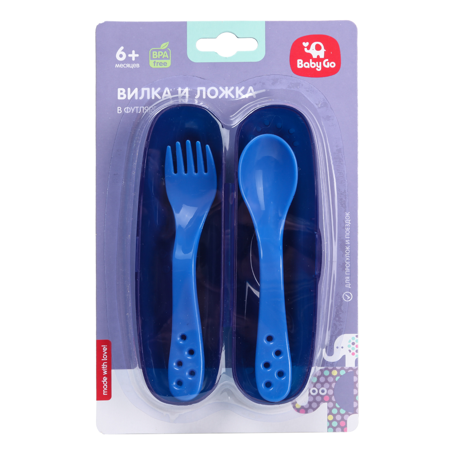 Набор столовых приборов BabyGo ложка+вилка Blue BD-15040 - фото 2