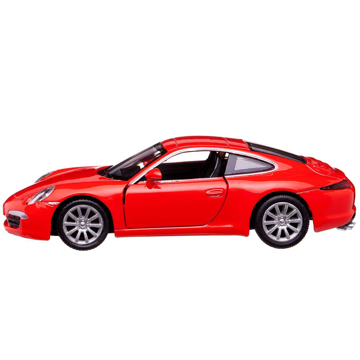 Машина металлическая Uni-Fortune Porsche 911 Carrea S красный цвет двери открываются 554010-RD - фото 1