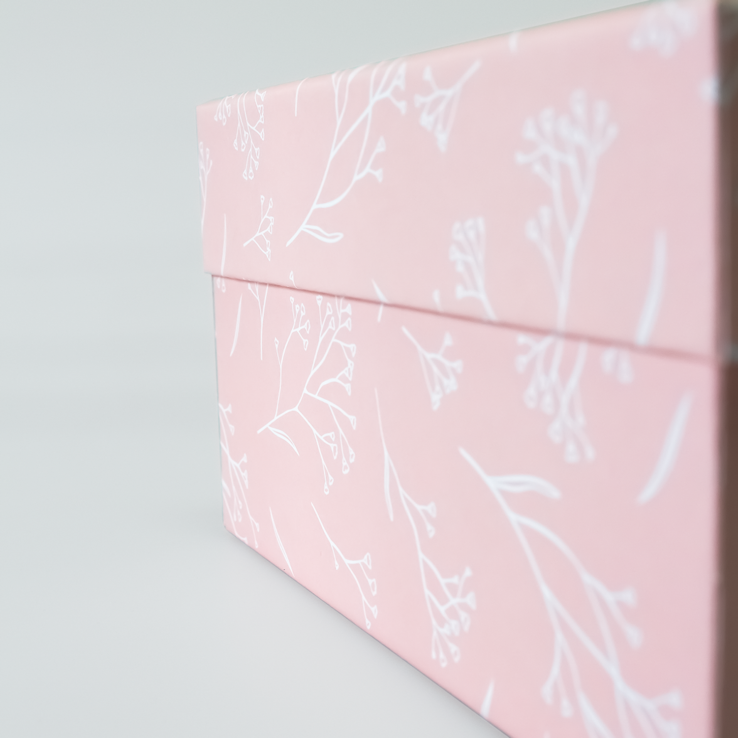 Коробка подарочная Cartonnage крышка-дно Соцветие белый розовый - фото 2