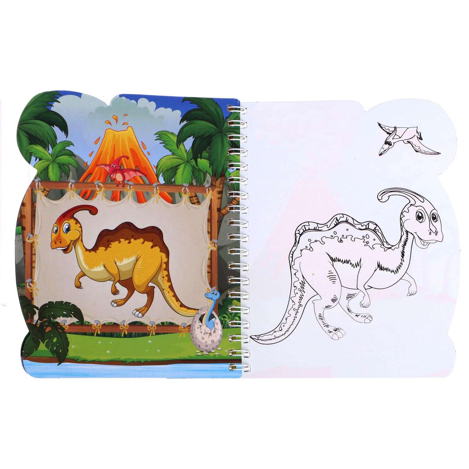 Книжка Sima-Land Для рисования водой Динозавры с маркером - фото 2
