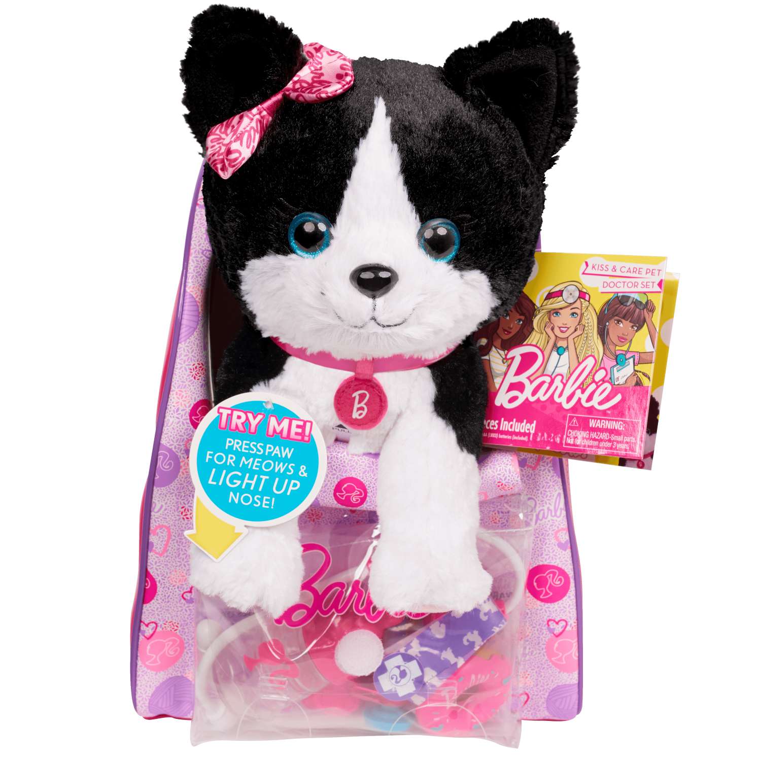 Игрушка мягкая Barbie Кошка Черно-белая с аксессуарами 61388 - фото 2