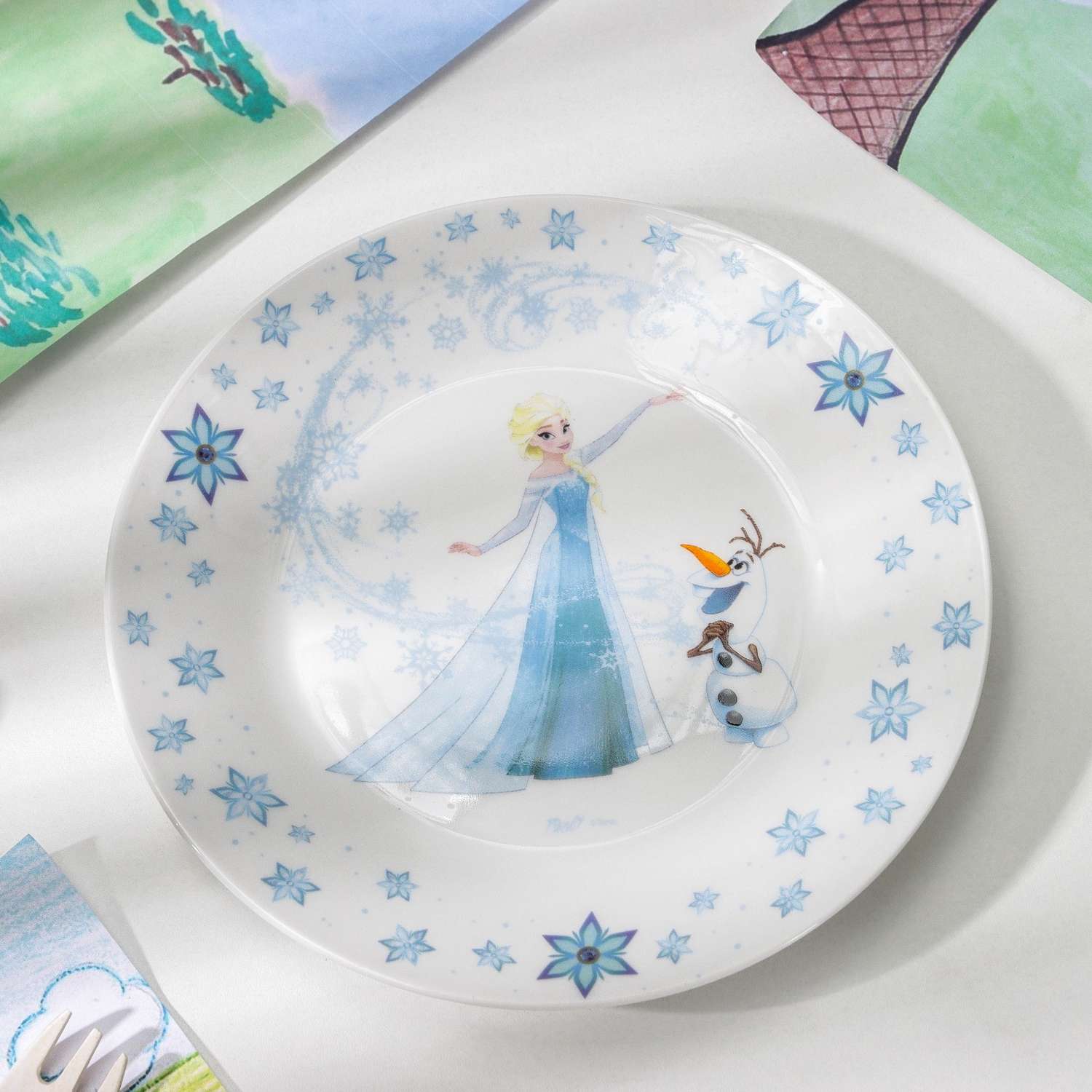 Набор посуды детский Sima-Land Холодное сердце тарелка миска кружка - фото 2