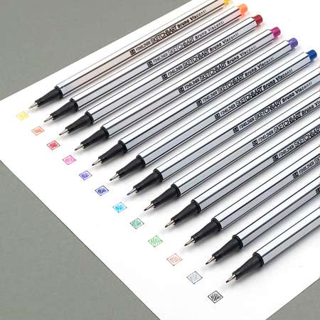 Набор скетч-линеров Bruno Visconti Sketch Art 12 цветов 4мм