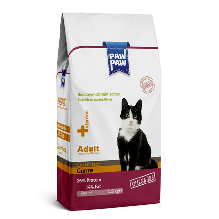 Корм для кошек Paw paw 1.5кг Adult Cat Food Gourmet сухой