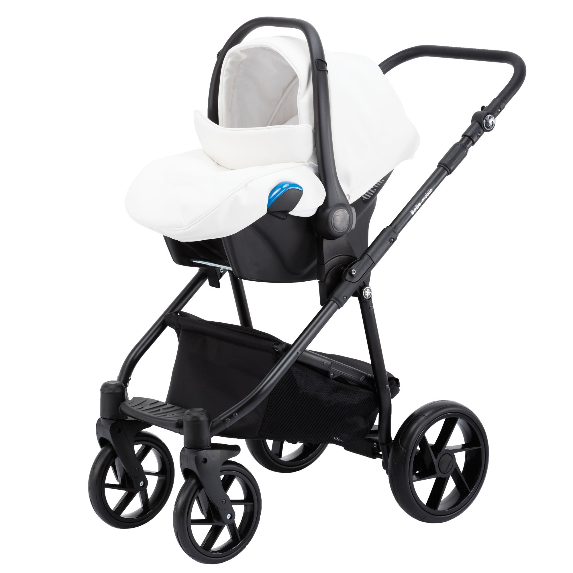 Коляска 3в1 BeBe-mobile Gusto Deluxe GU110 Белая кожа-Белая перфорированная кожа - фото 3