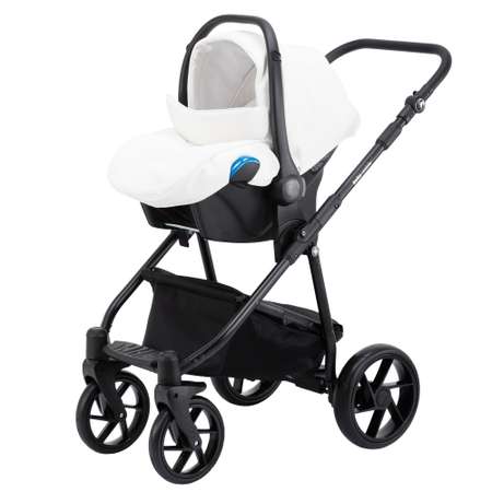 Коляска 3в1 BeBe-mobile Gusto Deluxe GU110 Белая кожа-Белая перфорированная кожа