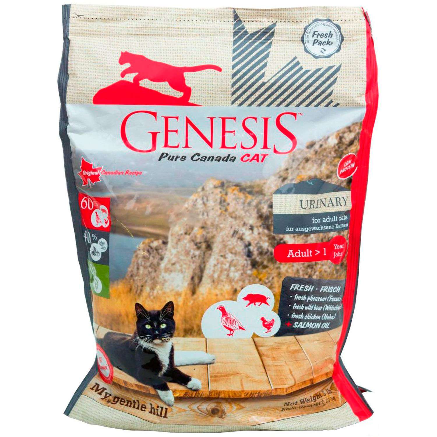 Корм для кошек Genesis Pure Canada My Gentle Hill Urinary с кабаном фазаном и курицей 2.268кг - фото 1