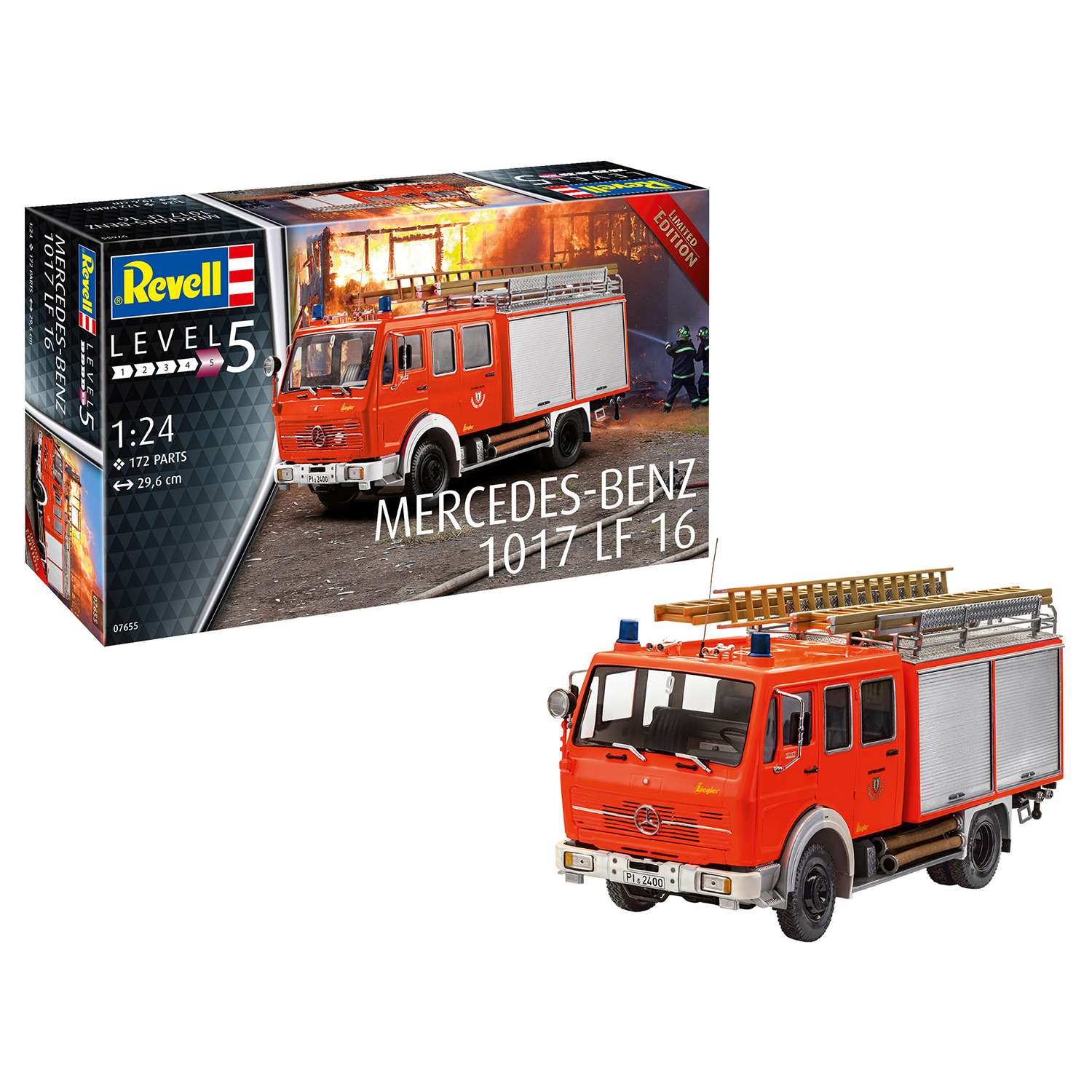 Сборная модель Revell Пожарный автомобиль Mercedes-Benz 1017 LF 16 07655 - фото 2