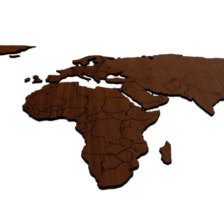 Карта мира настенная Afi Design деревянная 80х40 см орех