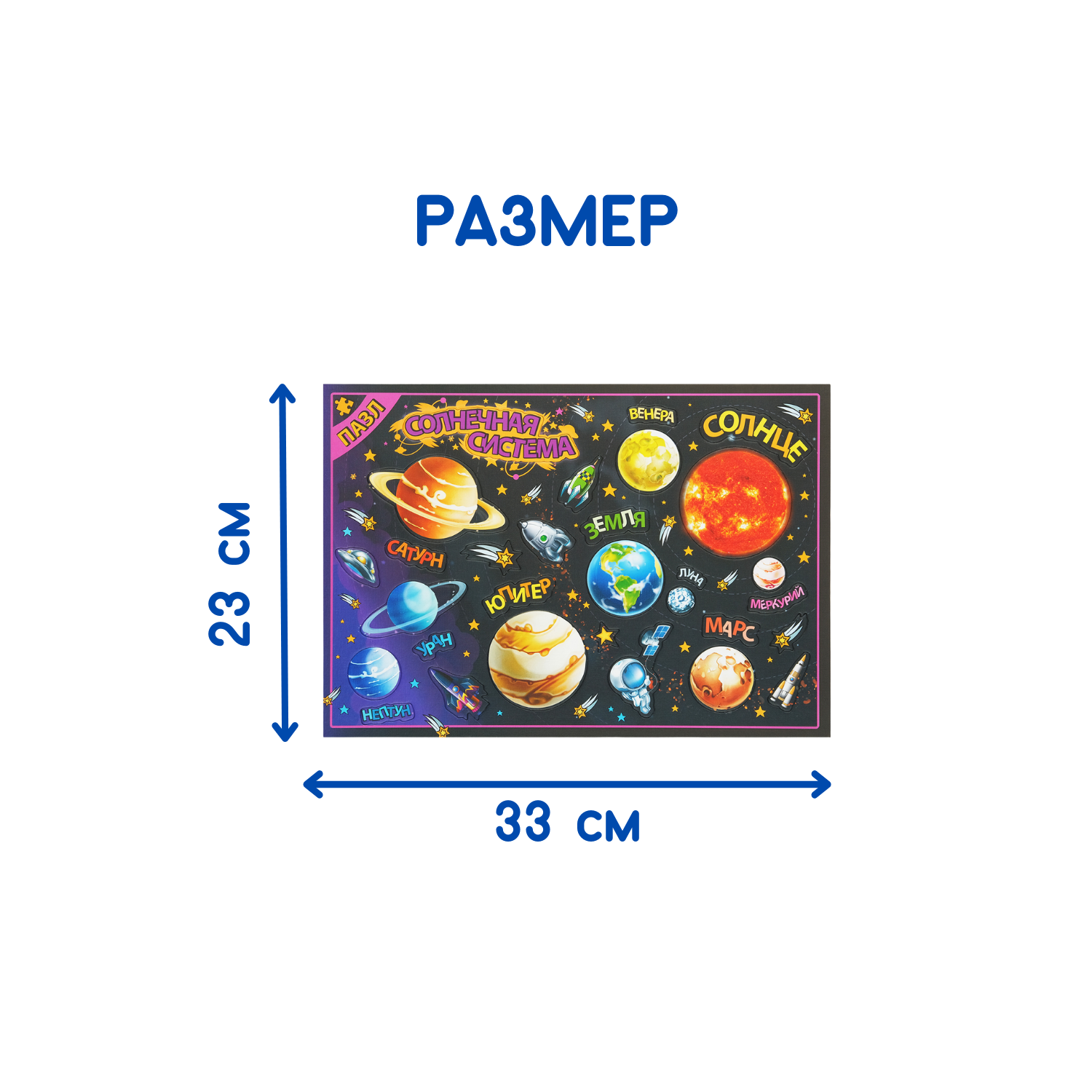 Карта-пазл астрономический АГТ Геоцентр Планеты Солнечной системы 31 деталь 23х33 см - фото 6