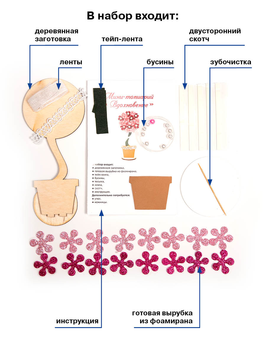 Набор для творчества Волшебная мастерская Вдохновение мини-топиарий - фото 5