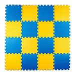 Развивающий детский коврик Eco cover мягкий пол для ползания желто-синий 25х25