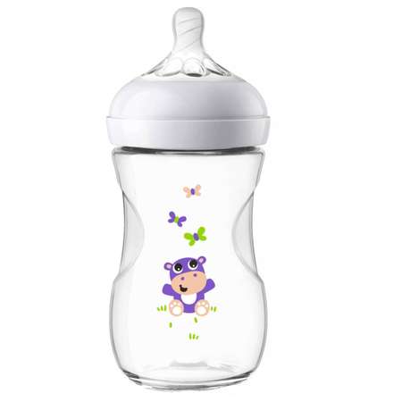 Бутылочка Philips Avent Natural2 Бегемотик 260мл с 1месяца SCF070/22