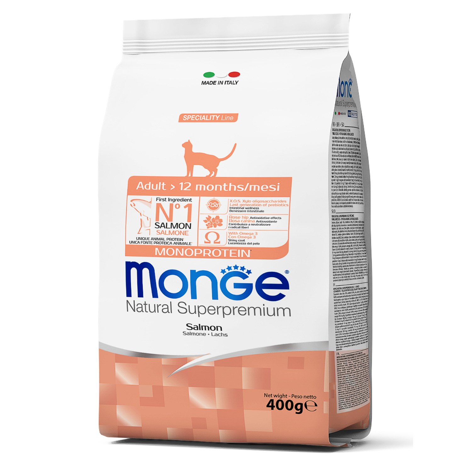 Корм для кошек MONGE Cat Monoprotein взрослых лосось 400г - фото 2