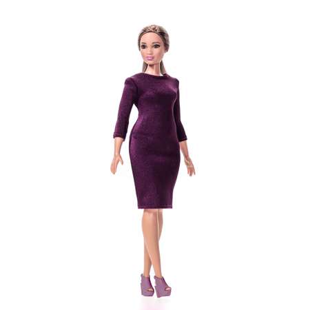 Платье одежда для кукол Barbie Пышка VIANA фиолетовый и черный